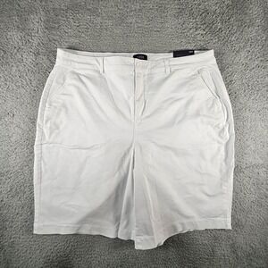 NYDJ Jeans‎ Bermuda Shorts 20W Optic White High Rise Stretch Twill Preppy (READ)
